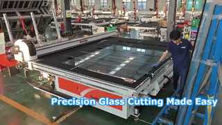CNC glass all in one cutting machine 操作